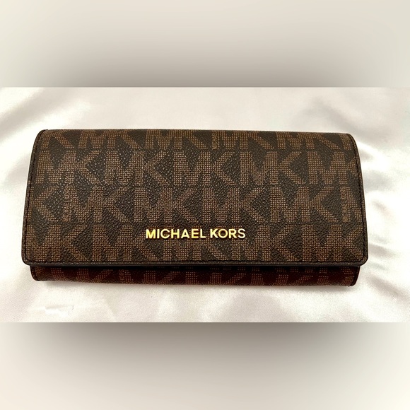 MICHAEL Michael Kors Handbags - Michael Kors Large Signature Logo Snap-Front Wallet